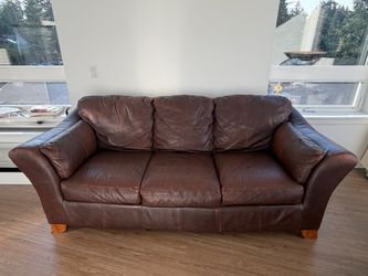 Warm Brown Leather Couch