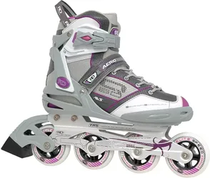 Lightly used purple and white rollerblades/inline skates womens size 9