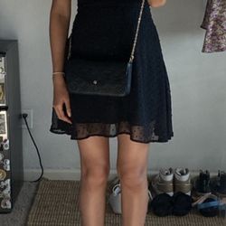 Black Square Neckline Dress