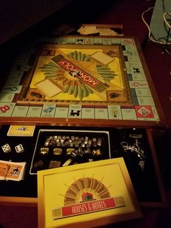 Wood monopoly game gild and solver houses and hotels