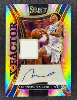 2024 Select X-Factor Signature Bennedict Mathurin Holo Game Worn Patch Auto /199