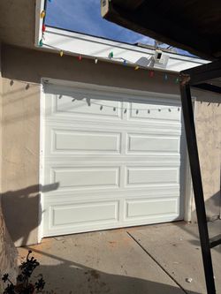White Raised Panel Garage Door