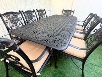 9pc Grand Tuscany Heavy Cast Aluminum Outdoor Patio Dining Table Set