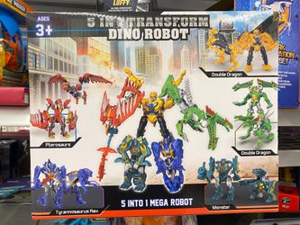 5-in-1 Transform Dino Robot Toy Set