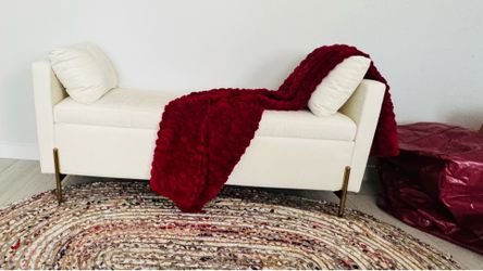 Aristides 56''W Upholstered Flip Top Bench with Subdivided Storage and Toss Pillows