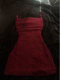 RED CHEETAH PRINT BODYCON  DRESS, Size M/L
