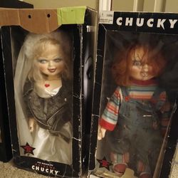 Chucky & Tiffany Figure Plush Toy Set Of Two Collection With Box