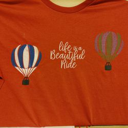 Brand New Red Sz .2XL "life Is A Beautiful Ride" Hot Air Balloons