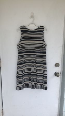 Donna Riccio striped dress with pink zipper back