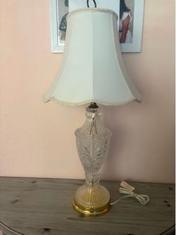 Elegant Crystal-Style Table Lamp with White Shade