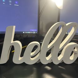 Thick Wooden Decor “HELLO”