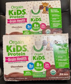 Orgain USDA Organic Kids Nutritional Protein Shake, Chocolate, 8 fl oz, 24-pack for $25