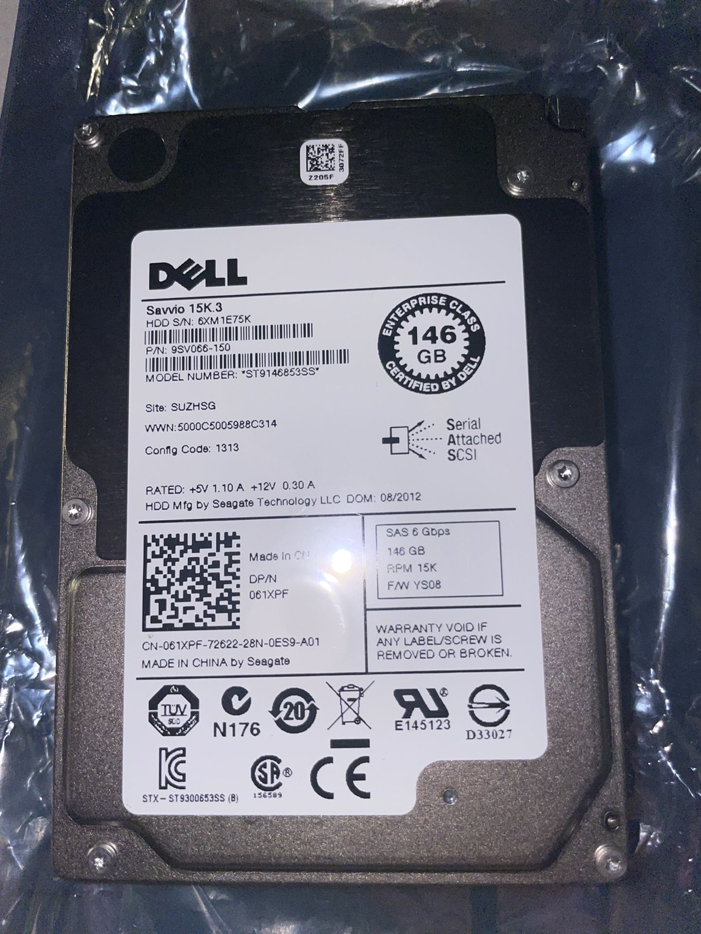 SAS 6 Gbps 146 GB Rpm 15.3k F/w YS08