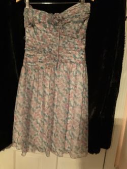 Floral crepe  blue size 14  lined