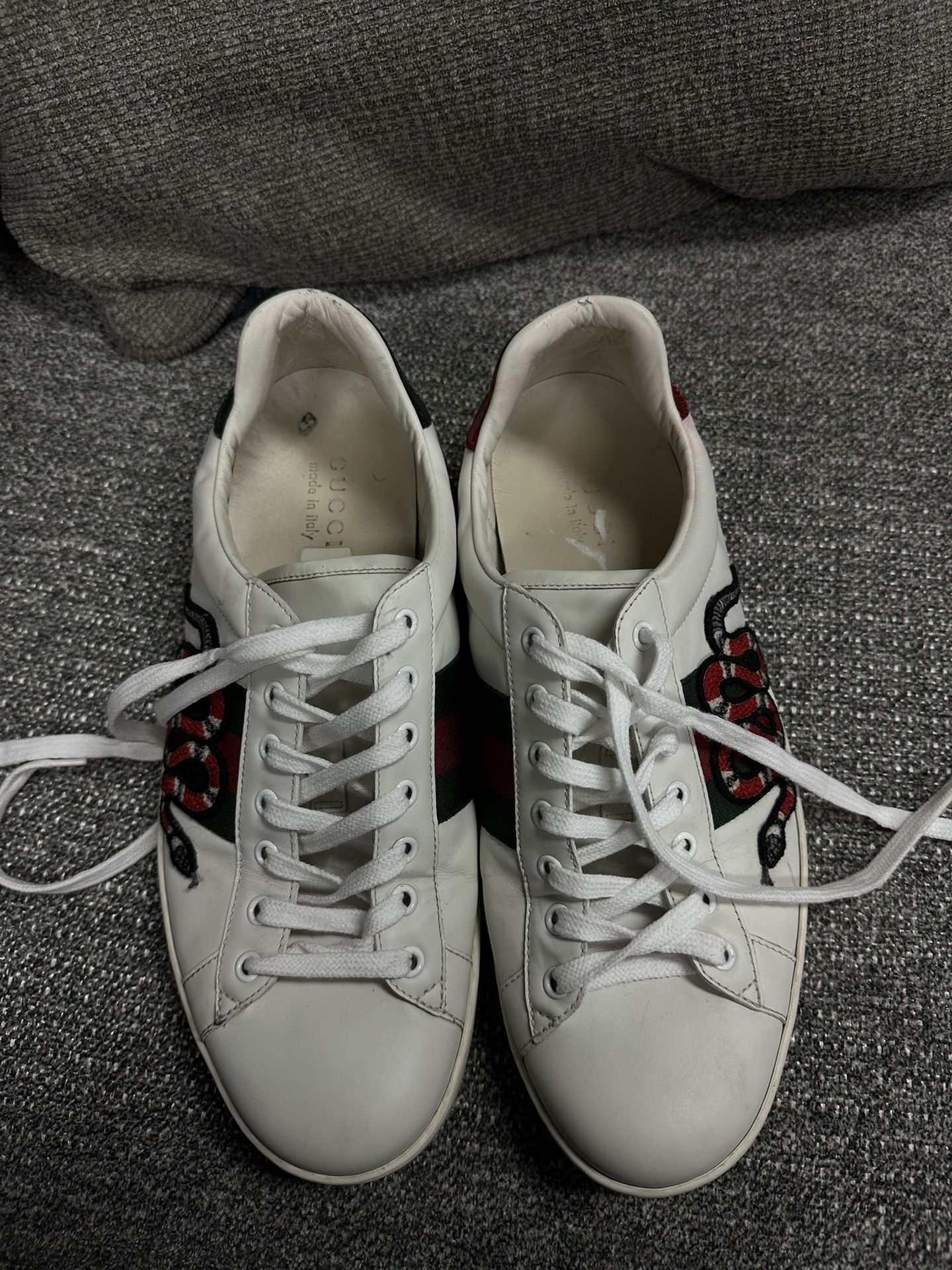 Gucci Ace Kingsnake Leather Trainers
