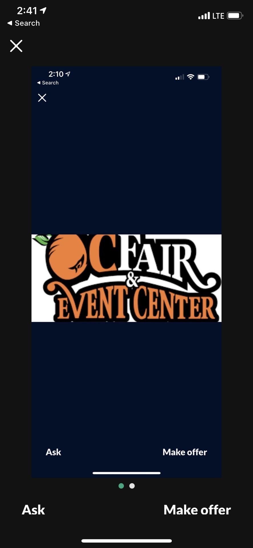 7/31 One adult ticket $21 firm