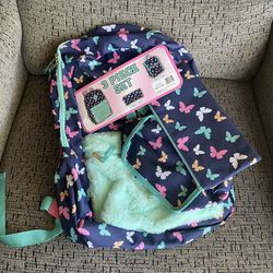 NEW 3-in-1 Butterfly Backpack and Accessories