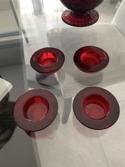 4 Small Glass Candle Holders