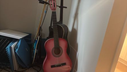Acoustic Pink Guitar