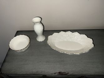 3 Pieces Lenox 2 Candy Dish 1 Bud Vase