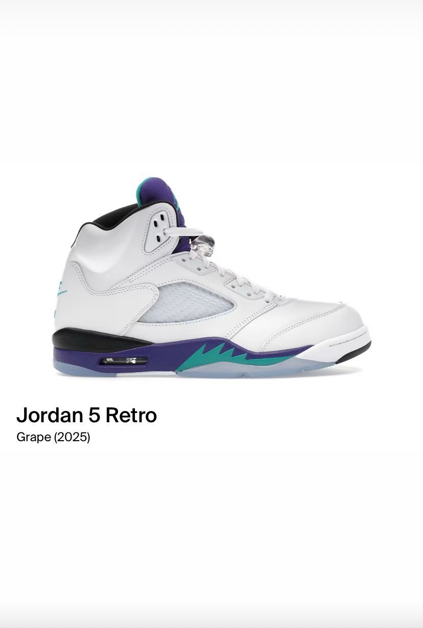 Jordan 5 Grapes Sz 6-13