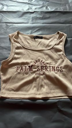 SHEIN Palm Springs Ribbed Crop Tank Top