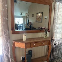 Console table and mirror
