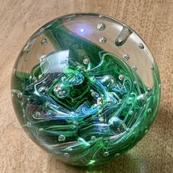 Huge Art Glass Paperweight 5” 