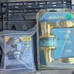 Schllage Brass Passage Door Handles Or Defiant Deadbilt Lock