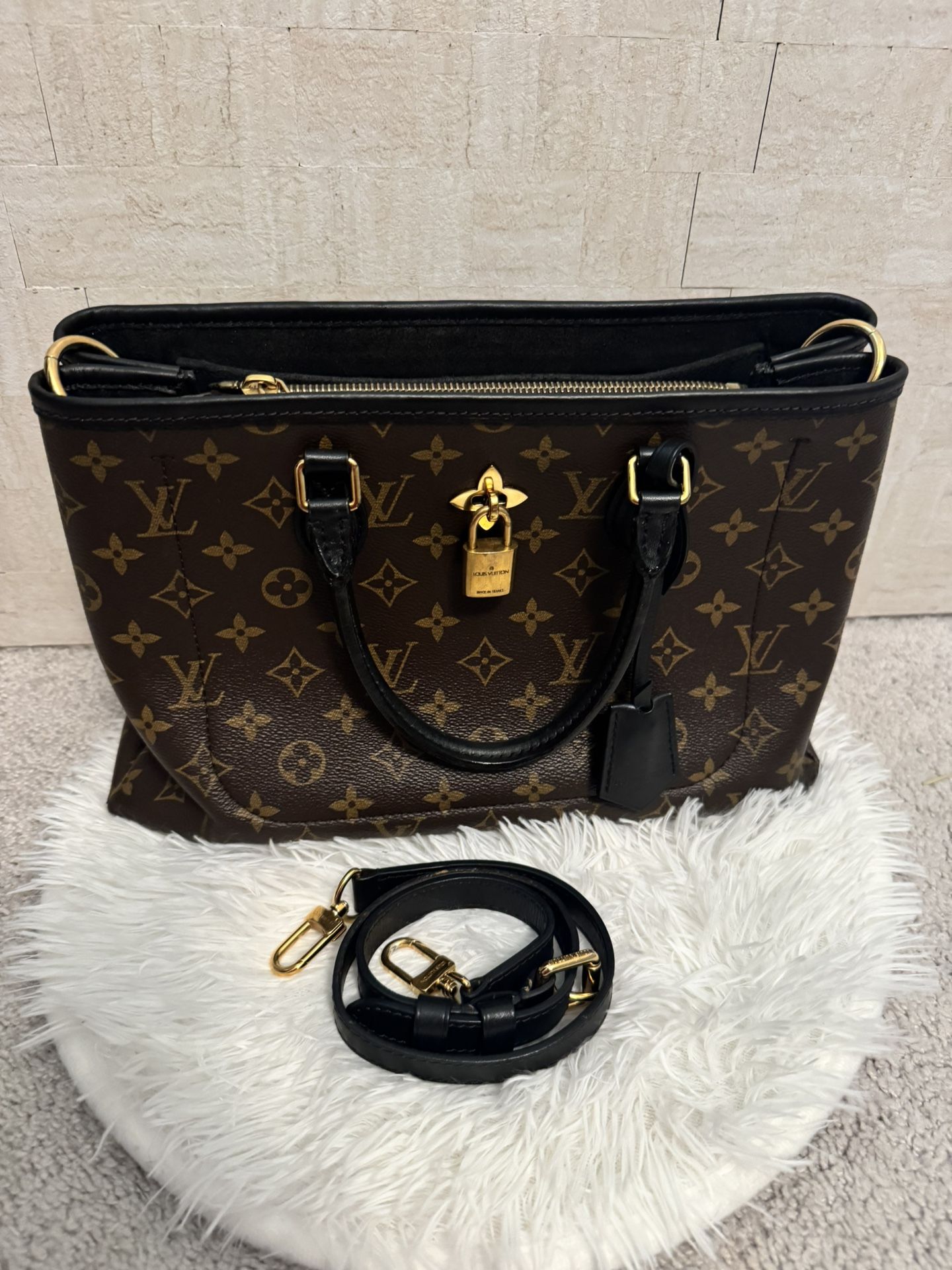 Preloved LV Flower MM 2 way tote bag