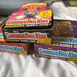 Vintage Lot of Three Empty Garbage Pail Kids Wax Boxes. 5th,6th,7th Series
