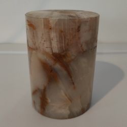 Vintage Round Banded Onyx Hand Carved Marble Natural Stone Keepsake Box