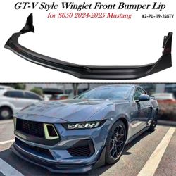For 2024-26 Ford Mustang S650 AMPP GT-V Style Winglet Front Bumper Lip Splitter