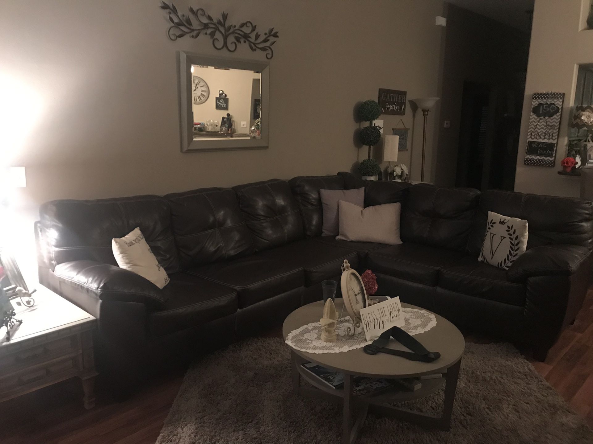 Leather like sectional couch $450 obo
