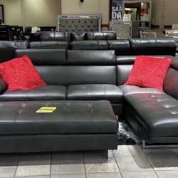 Ibiza sectional with ottoman $9 99 with easy finance