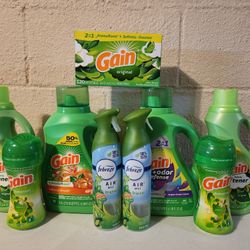 Gain Liquid Laundry Detergent Febreze Fireworks Scent Bundle 