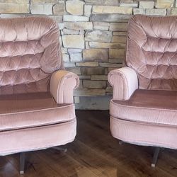 Blushed colored swivel chairs