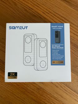 Brand New SAMZUY 2K Wired Video Doorbell   New in box, never used. 2K Quad HD video, two-way audio, motion detection, wireless chime included, and loc