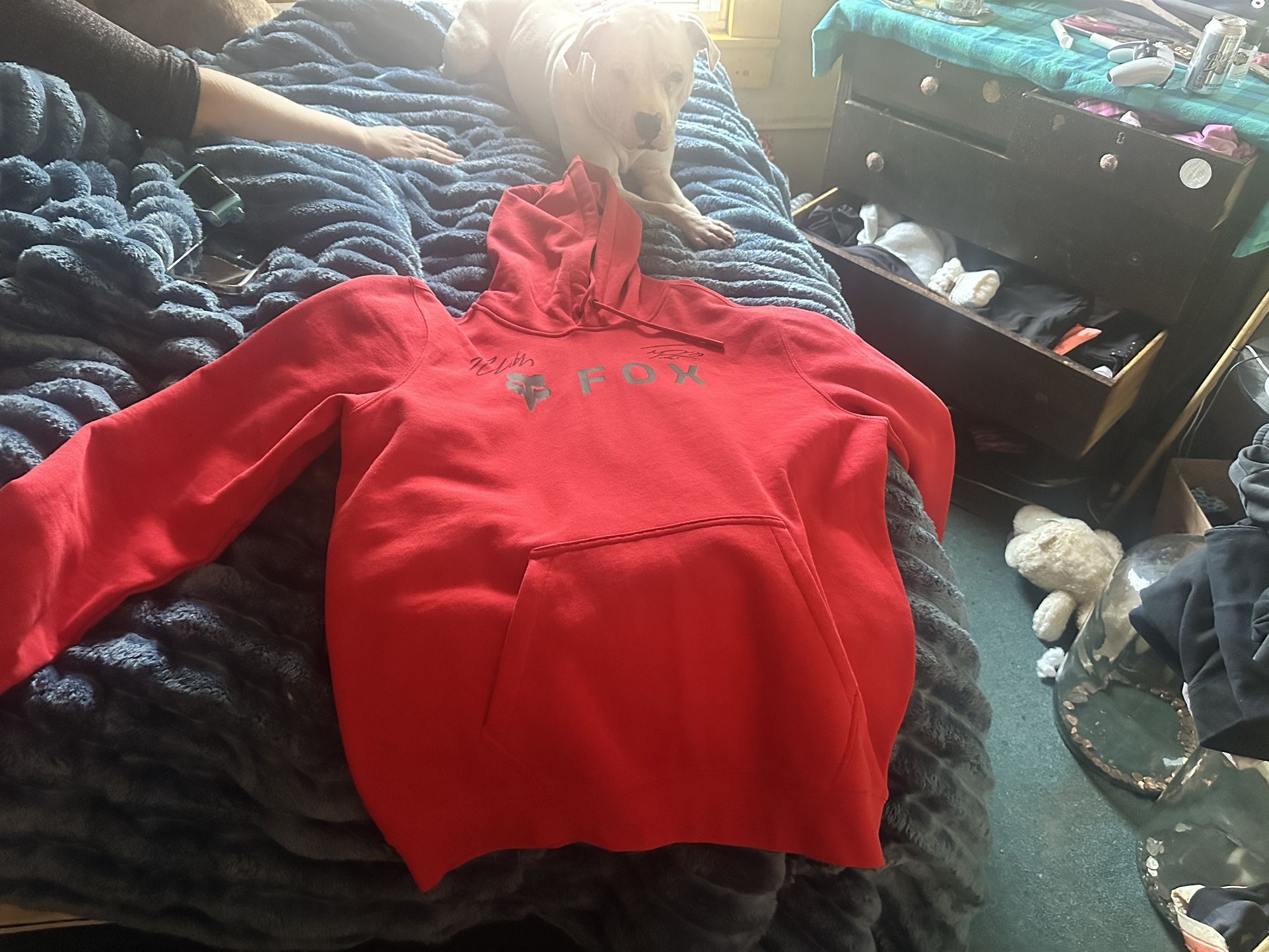 Sign Fox Hoodie Sweatshirt, Signed By The Greatest Travis Pastrana, And Ryan Williams