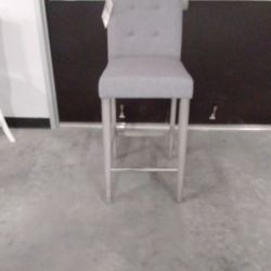 Bar Stool, 30" Bar Height,  Gray Fabric