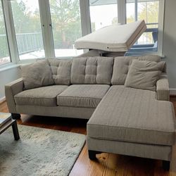 Small brown l-shaped sectional with reversible Chase