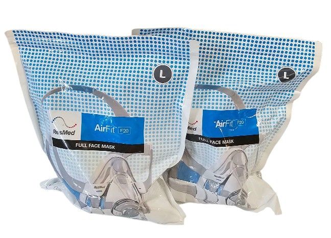(LOT OF 2) ResMed AirFit F20 FULL FACE MASK LARGE New in Package