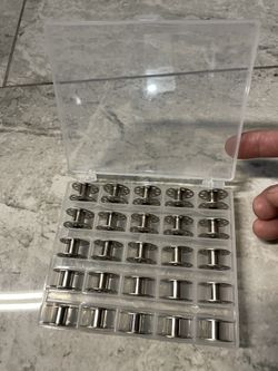 25 Pieces Metal Sewing Machine Bobins With Plasric Case For Brother Singer Janine Kenmore