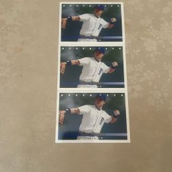 (3) 1993 Upper Deck Series 1 Baseball #386 Rico Brogna Detroit Tigers Official MLB Trading Card