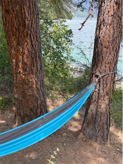 Kammok Roo Camping Hammock w/ Python Tree Straps Ultralight Backpacking Blue Gray