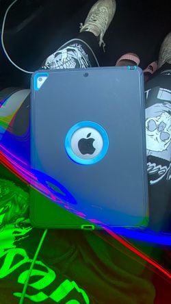 Apple iPad in Gray and Blue Protective Case