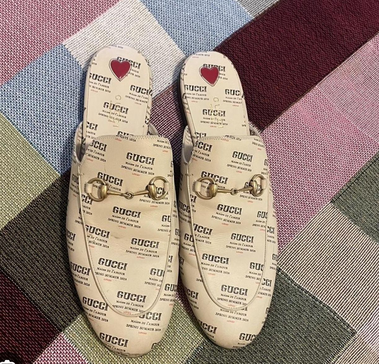 Newspaper Gucci Mules