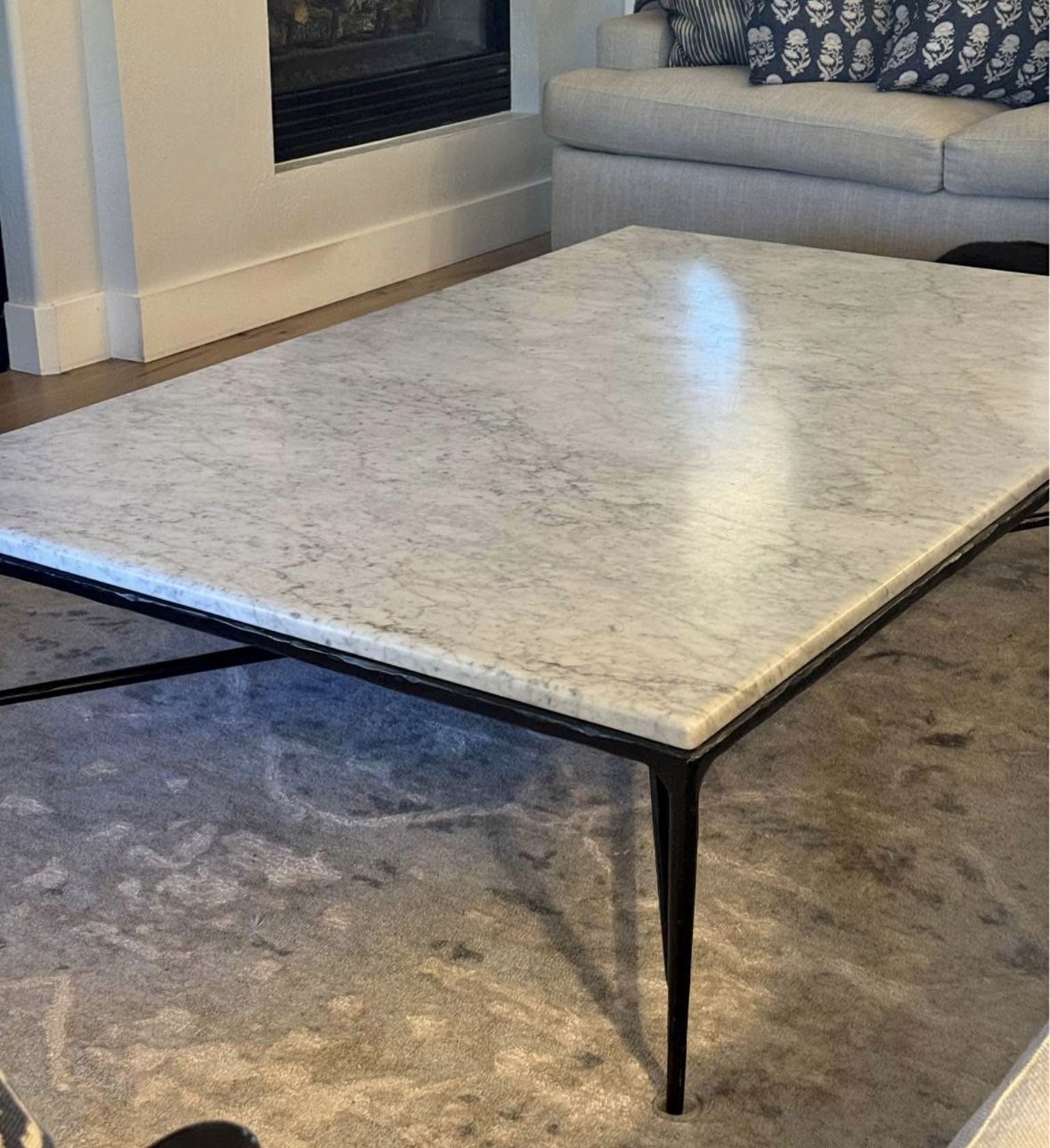 RESTORATION HARDWARE THADDEUS MARBLE COFFEE TABLE