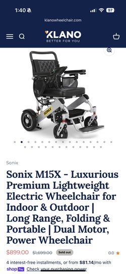 Sonix M15X - Luxurious Premium Electric Wheelchair for Indoor & Outdoor