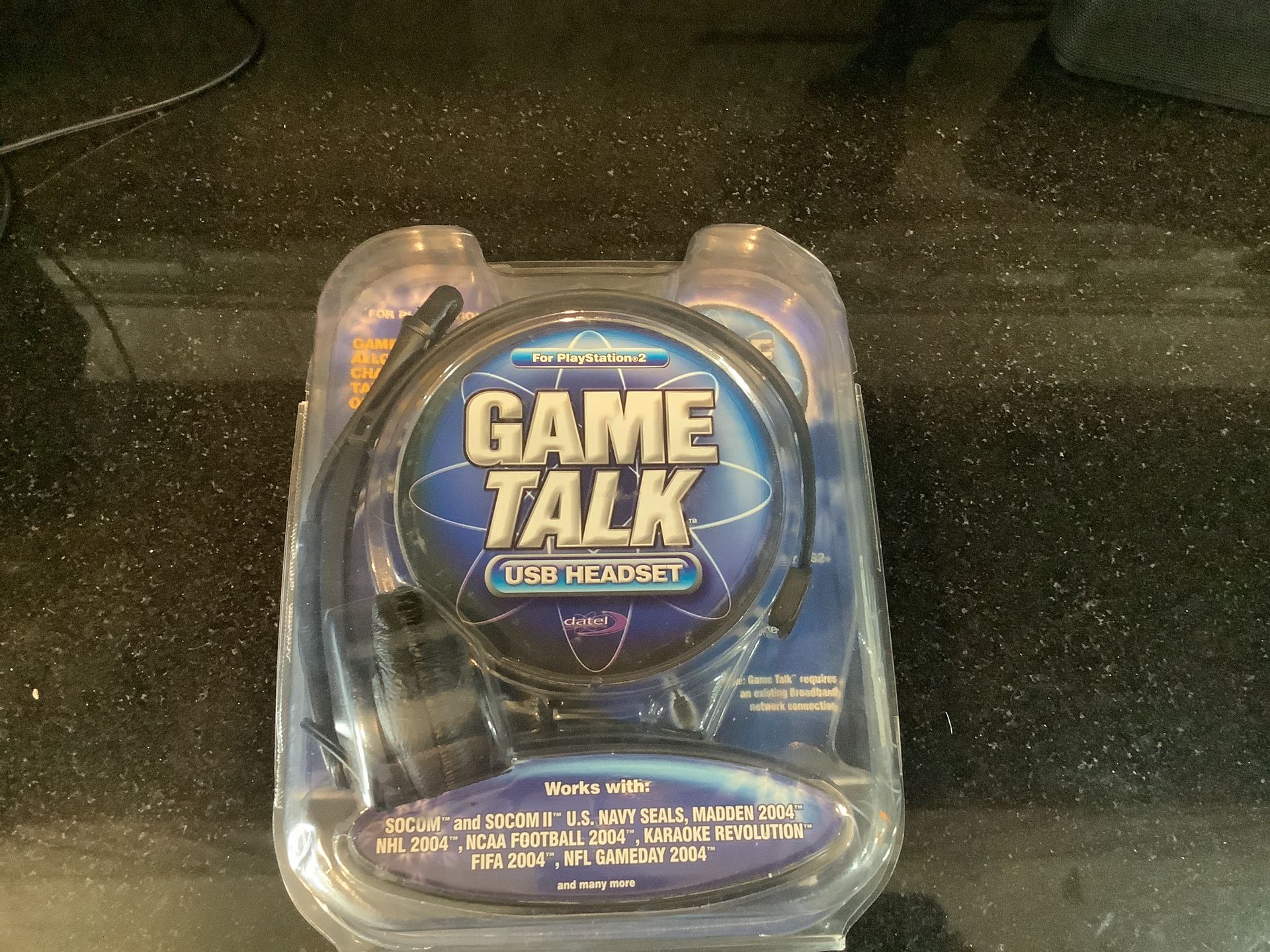 Datel Talk Net Online Voice Communicator Headset for Playstation 2 (PS2). New! Pkg Is Open Item New